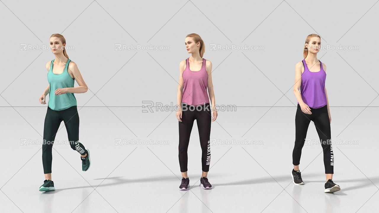 Sports People Running People Exercise Fitness Long-distance Running Running 3d model