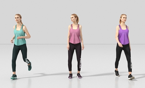 Sports People Running People Exercise Fitness Long-distance Running 3d model