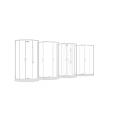 Transparent Glass Shower Sauna Enclosure With Silver Frame And Handheld Shower