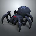 Black Spider Character With Red Eyes And Star Pattern Design 3d model