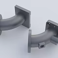 Industrial Equipment Gray Metal Mechanical Components With Curved Bracket And Base