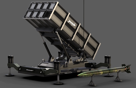 Multi-barrel rocket launcher air defense system 3d model