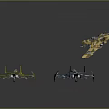 Three Multicolored Toy Airplane Models With Intricate Designs And Mechanical Details