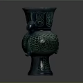 Antique Bronze Bird Shaped Decorative Furniture Vase With Intricate Patterns And Ornate Design