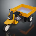 Yellow Cargo Motorcycle With Open Tray Black Body And White Wheels
