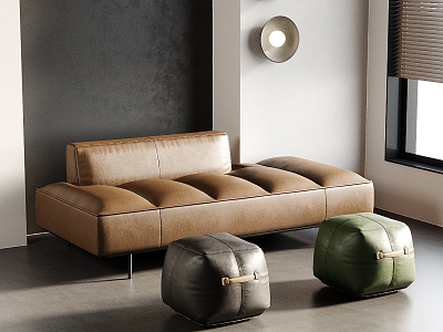 Modern Combination Sofa Leather Sofa 3d model