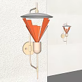 Modern Brass Wall Sconce With White Shade And Elegant Lighting Design 3d model