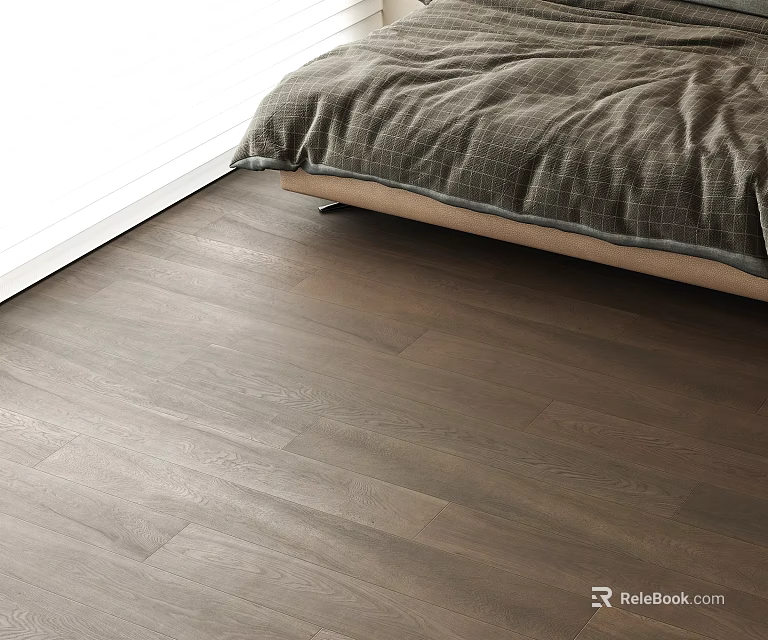 Modern Bedroom Interior Featuring Natural Wood Flooring With Warm Texture And Cozy Bedding 3d model 