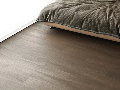 Modern Bedroom Interior Featuring Natural Wood Flooring With Warm Texture And Cozy Bedding 3d model