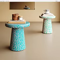 Modern Side Table Solid Wood Corner Table Decorations Case Table 3d model