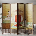 New Chinese-style screen partition 3d model