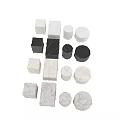 Natural Textured Stone Coffee Tables With Round And Square Shapes For Home Decor