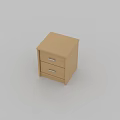 Wooden Nightstand With Two Drawers Light Wood Finish Simple Modern Design