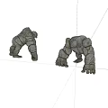 Virtual Character Stone Man Monster 3d model