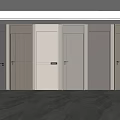 Modern Hinged Doors In Various Colors And Materials For Home Interior Design 3d model