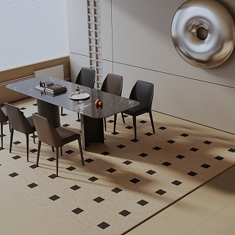 Modern table combination 3d model