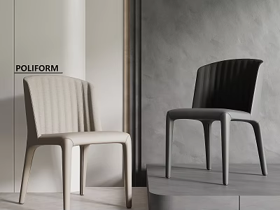 POLIFORM Modern Leisure Chairs With Sleek Design Beige And Dark Gray Upholstered In Minimalist Interior 3d model