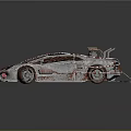 Modified Car With Metallic Body Rusted Parts And Unique Roof Structures