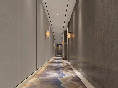 New Chinese Hotel Aisle 3d model