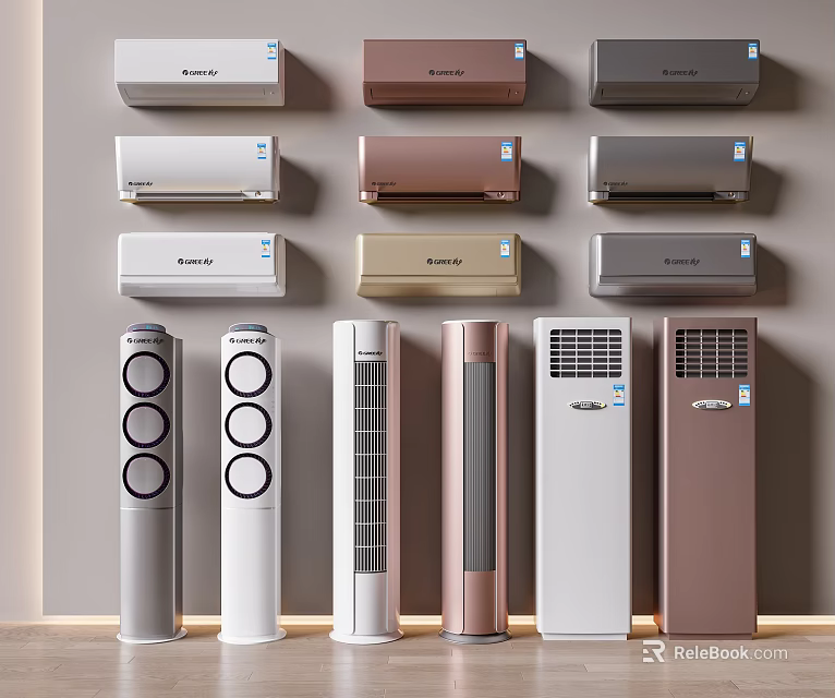 Air Conditioners Fans Various Styles Wall Mounted Standing Modern Design Home Cooling Solutions 3d model 