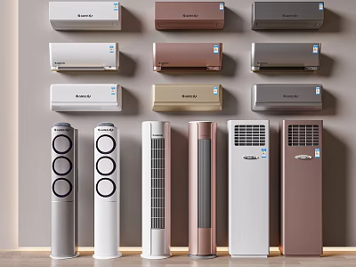 Air Conditioners Fans Various Styles Wall Mounted Standing Modern Design Home Cooling Solutions 3d model