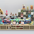 Colorful Multi layer Display Shelves With Kids Toys Books And Stuffed Animals
