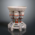 Futuristic Modern Tech Device With Stacked Cylindrical Structures And Control Panel 3d model