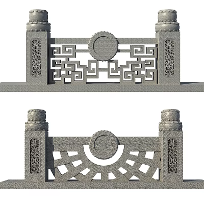 Chinese Guardrail Stone Outdoor Railing Bridge Railing 3d model Chinese Guardrail Stone Outdoor Railing Bridge Railing 3d model