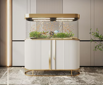 Light Luxury Fish Tank Glass Fish Tank Aquarium Display Cabinet Side Cabinet 3d model