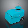 Compact Blue Smart Computer Robot Device With Wheels And Top Sensor