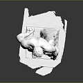 White Decorative Male Statue Furniture With Muscular Body And Cloak Design Base