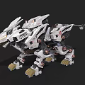 White Mechanical Lion With Intricate Metal Structure And Sharp Claws Design 3d model