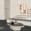 Modern Sofa Combination Cream Sofa Combination Curved Sofa L-shaped Sofa Decoration 3d model