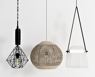 modern chandelier decorative chandelier rattan chandelier 3d model