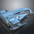 Futuristic Cosmic Spaceship Design With Aerodynamic Structure And Sci Fi Elements 3d model