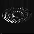 Modern Circular Chandelier with Multi Layered White Lights and Unique Design 3d model