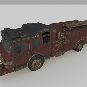 Old-fashioned old-fashioned fire truck fire truck 3d model