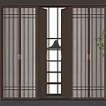 New Chinese Folding Door Double Door Partition 3d model