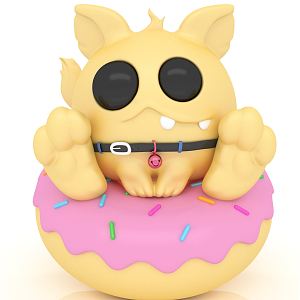 Modern toy donut cute kitten 3d model