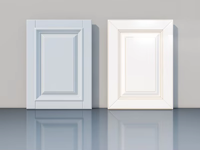 Modern Hinged Doors White and Light Gray Framed Panel Design for Home Interiors 3d model