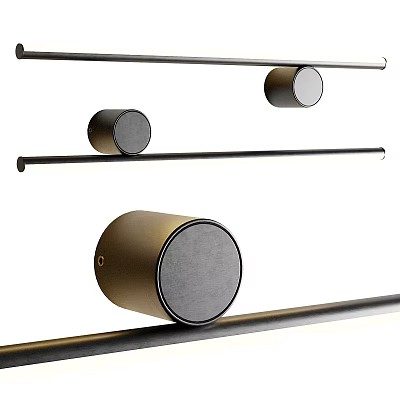 Modern Cylindrical Gold Black Wall Lamp Stylish Bar Mount Design 3d model