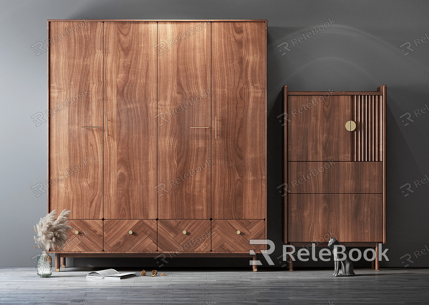 Modern Wardrobe Solid Wood Locker model