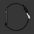 Modern Smartwatch With Black Strap Square Dial And Colorful Icons Displaying Time And Date