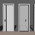 Array Of Hinged Doors For Home Interior Featuring White Panel Black Frame And Glass Designs 3d model