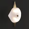 Modern Wall Sconce With Gold Metal Bracket And White Curved Shade For Soft Lighting Effect
