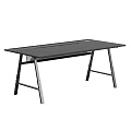 Modern Black Computer Desk With Metal Frame And Smooth Surface 3d model