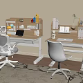 Adjustable Height Children's Desk with Bookshelf and Ergonomic Chair for Kids Study