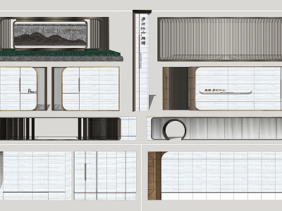 Modern landscape wall landscape wall model