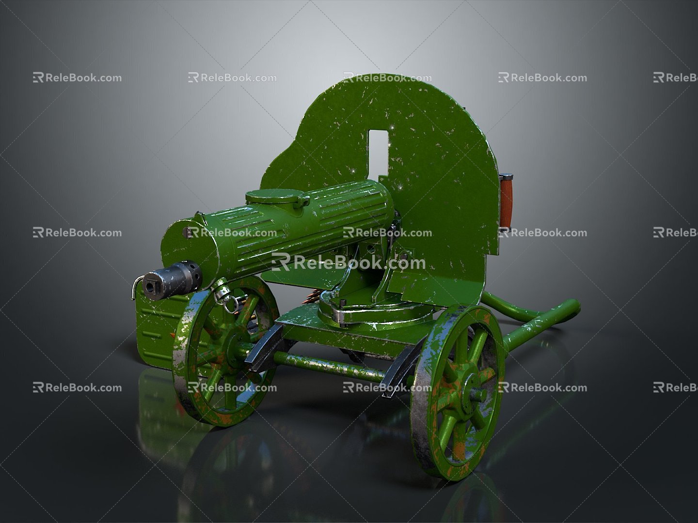 Modern machine gun Browning machine gun Browning Gatling White 3d model