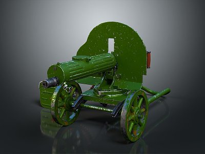 Modern machine gun Browning machine gun Browning Gatling White 3d model